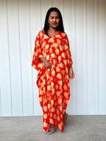 Mala Handworks Luna Orbs Kaftan in Orange