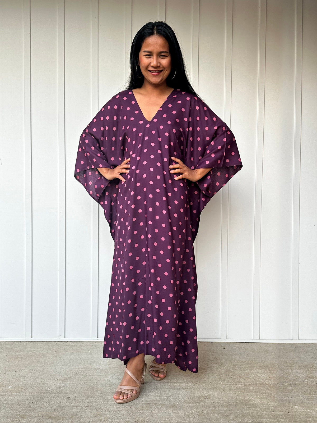 Mala Handworks Luna Micro Dot Kaftan in Purple