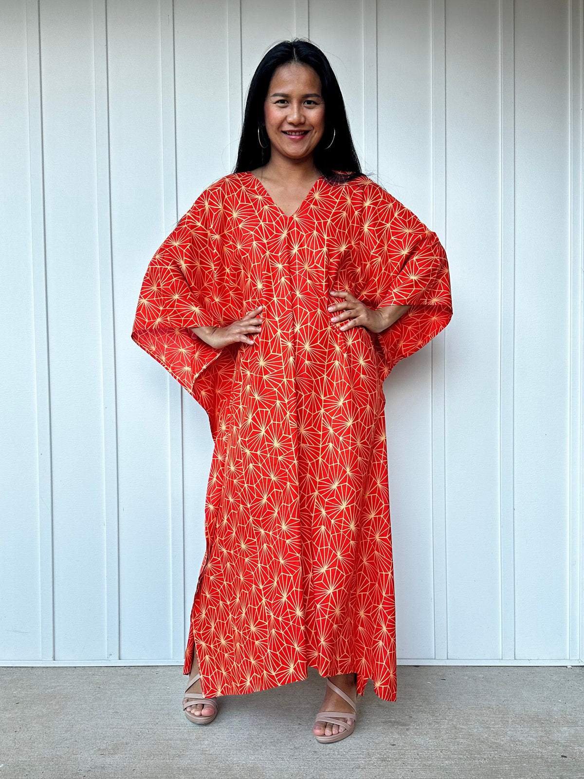 Mala Handworks Luna Prism Mosaic Kaftan in Orange