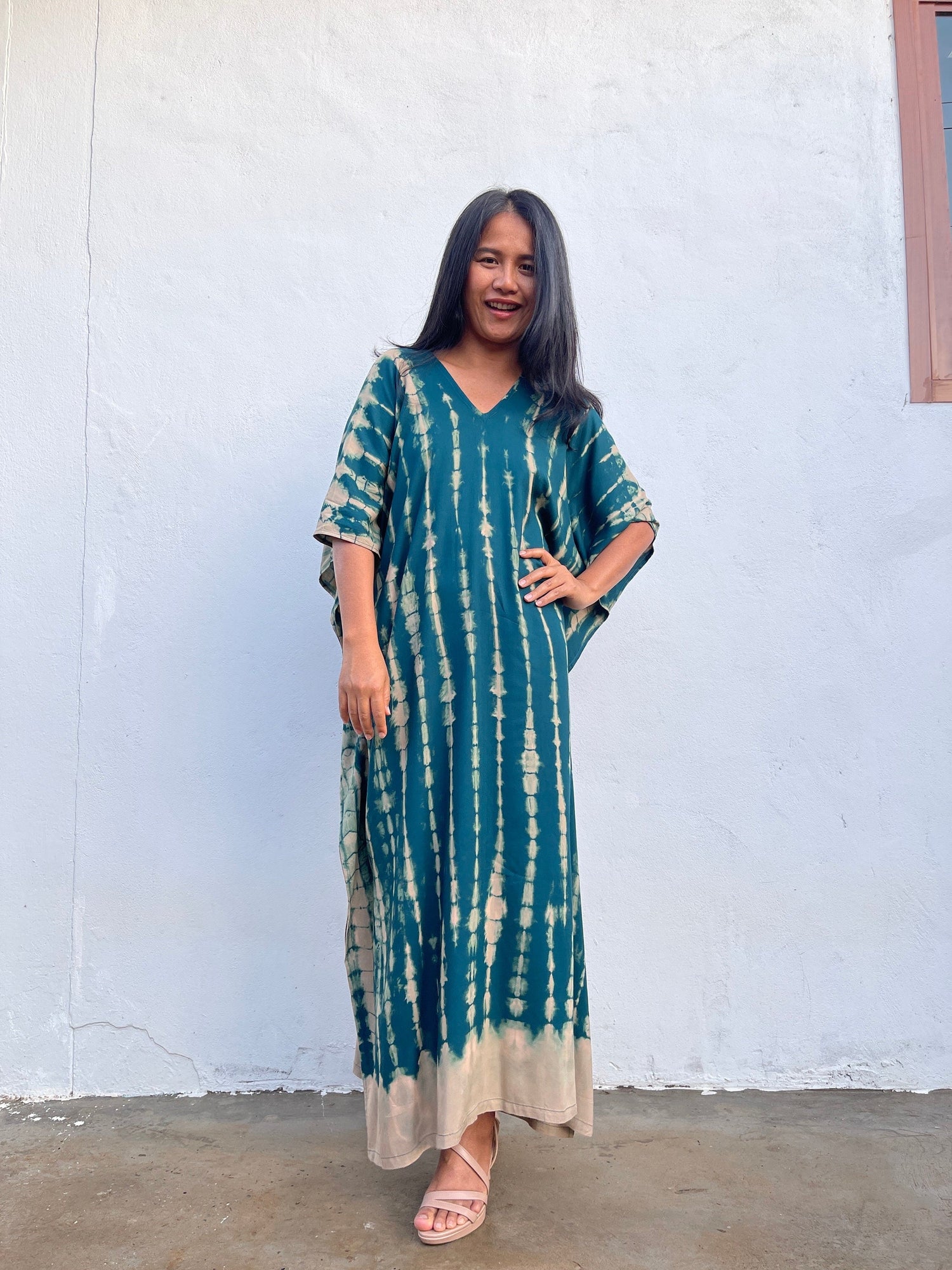 Nora Kaftan in Teal Green Tie Dye