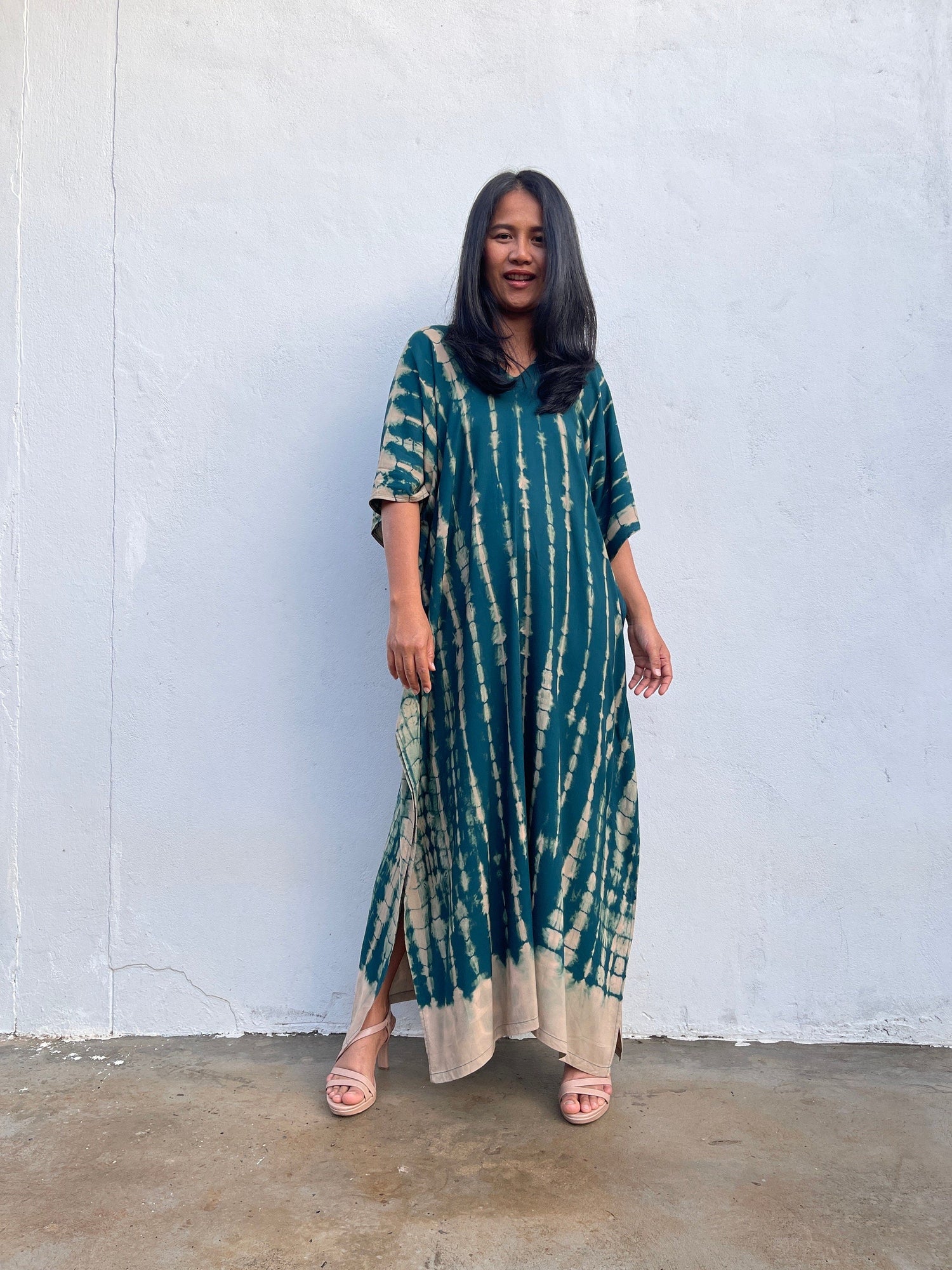 Nora Kaftan in Teal Green Tie Dye