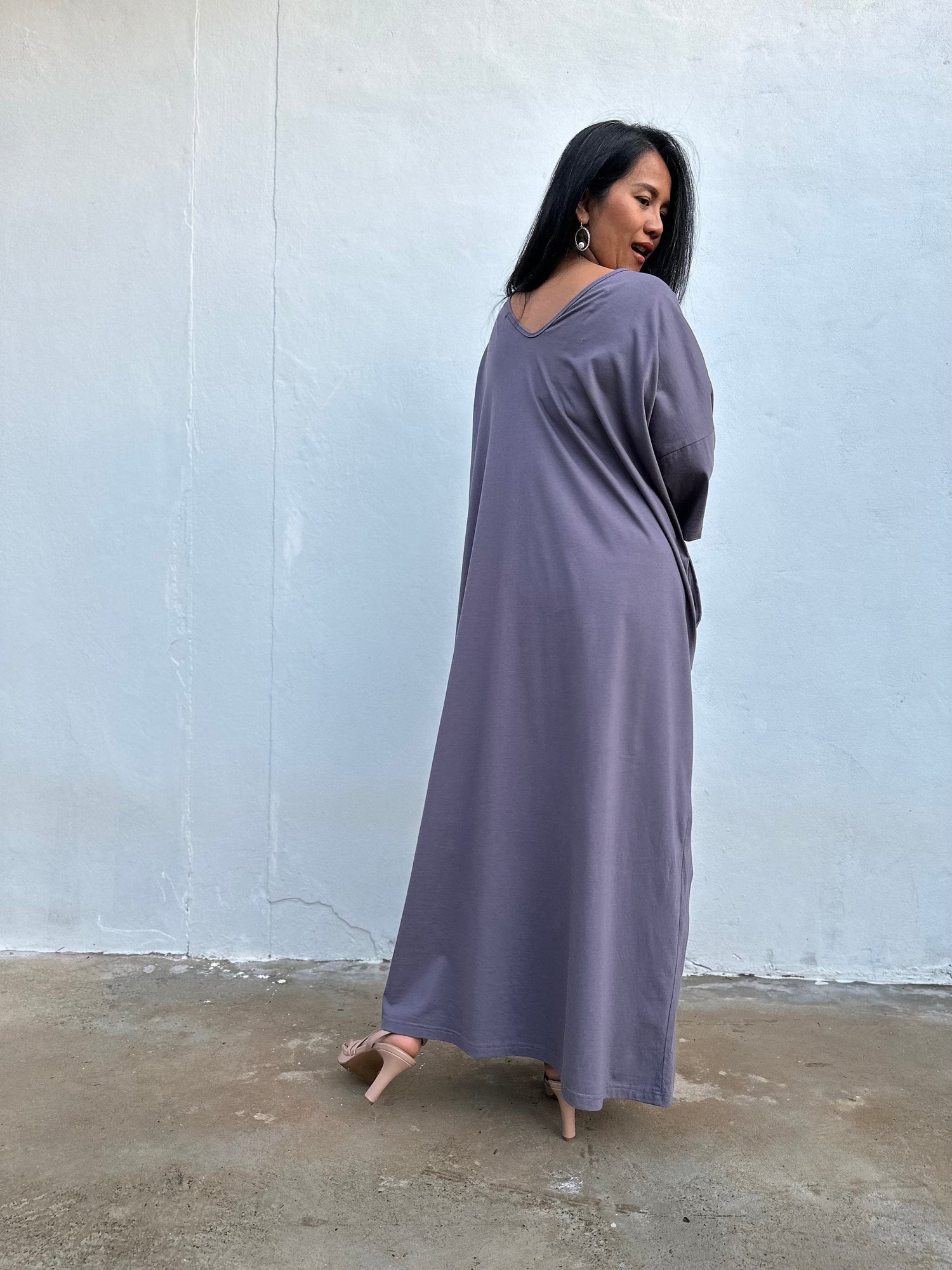 Olivia Cotton Kaftan in Gray