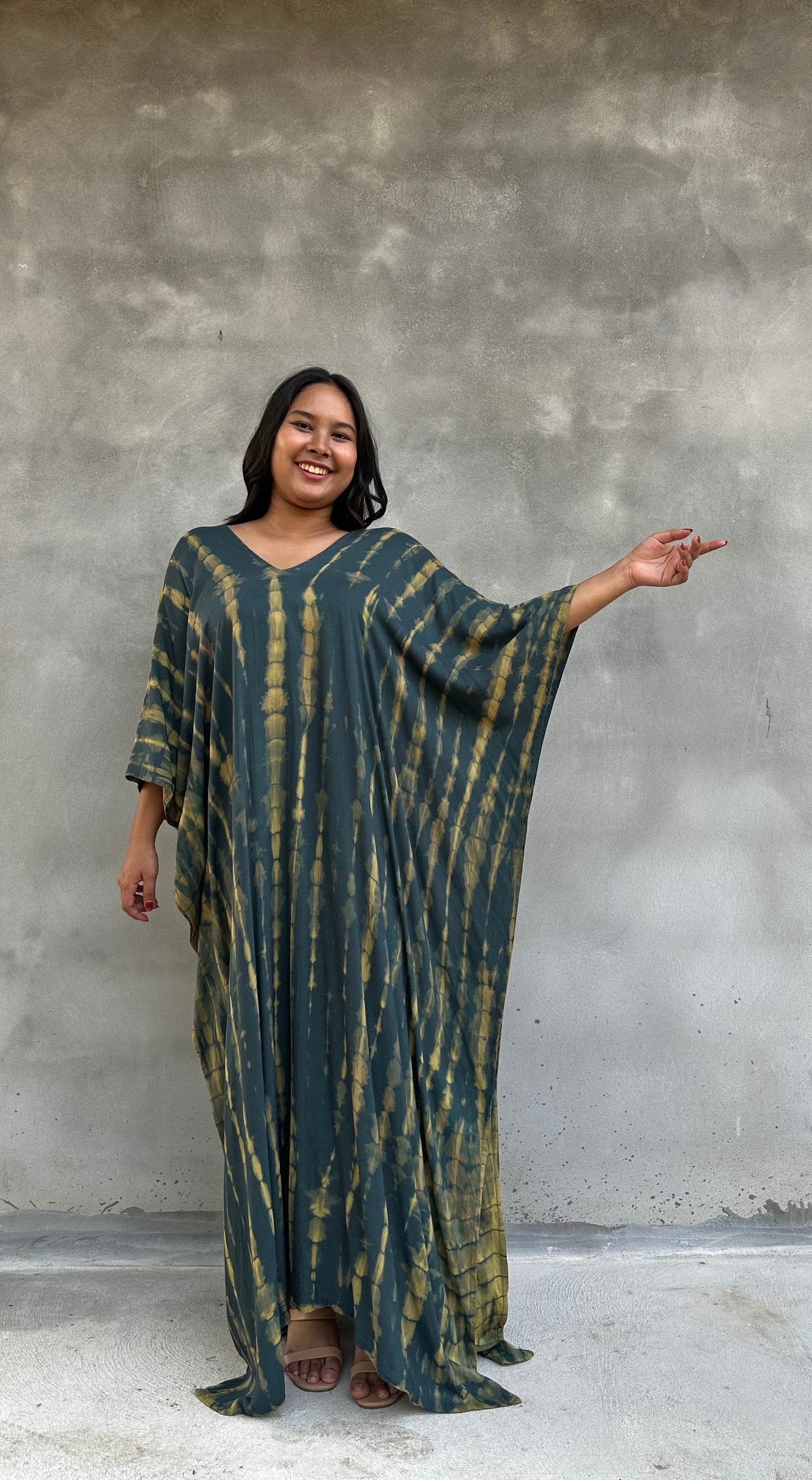 Mala Kaftan in Jade Tie Dye