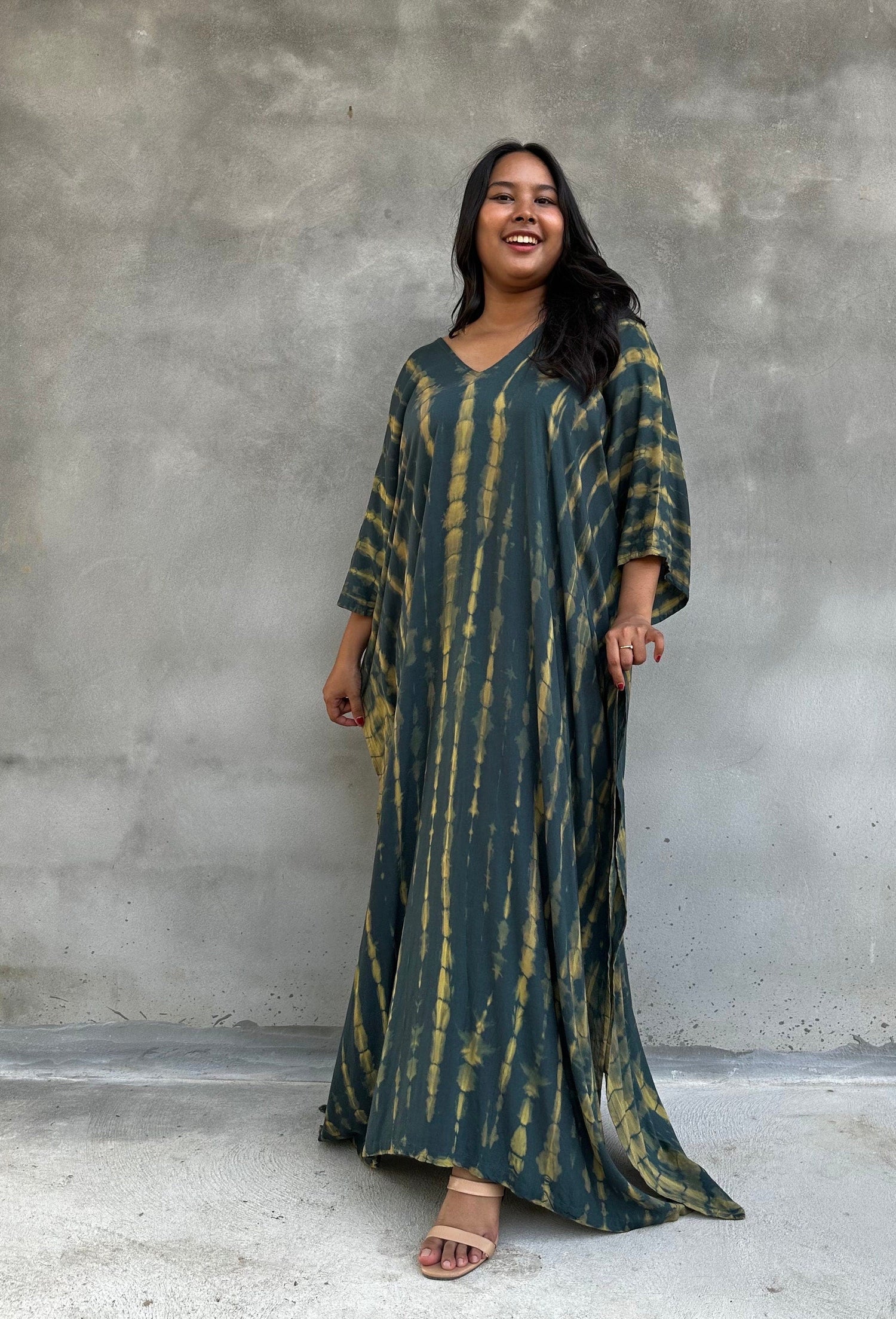 Mala Kaftan in Jade Tie Dye