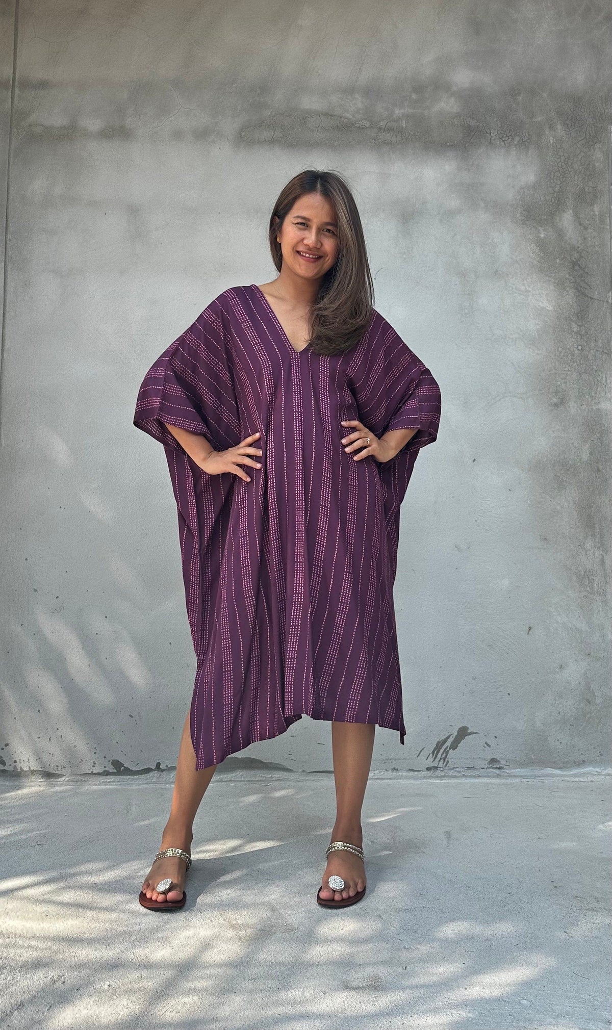 Camila Reed Kaftan in Eggplant