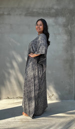 Mala Handworks Luna Micro Lattice Kaftan in Black and Gray