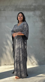 Mala Handworks Luna Micro Lattice Kaftan in Black and Gray