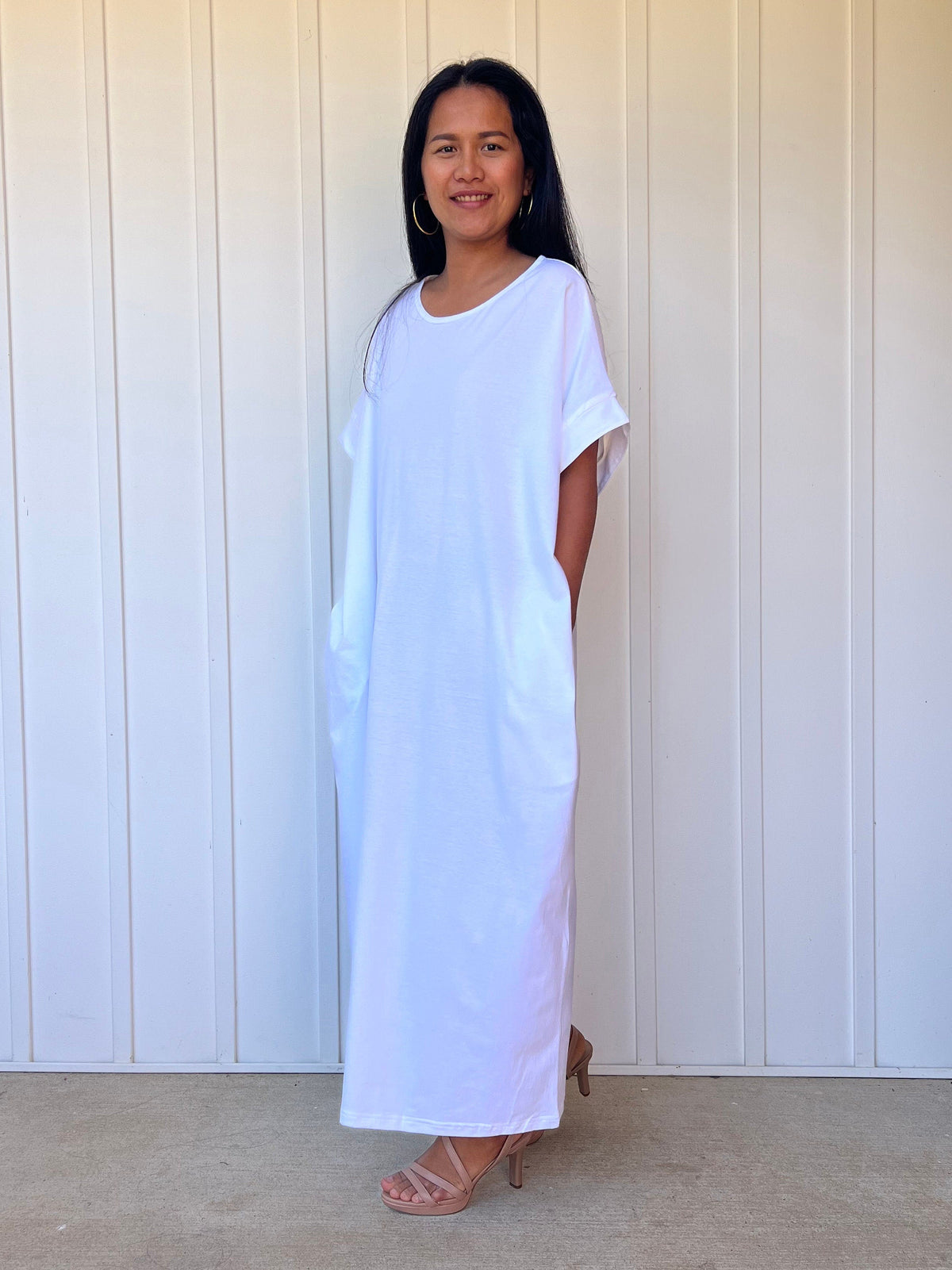 Alice white Kaftan front view