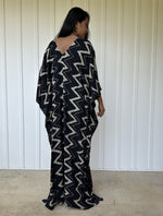Mala Handworks Luna Chevron Kaftan in Black