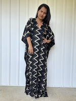 Mala Handworks Luna Chevron Kaftan in Black