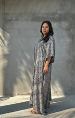 Mala Handworks Luna Lattice Kaftan in Black and Gray