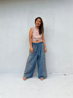 Tala Blue and Gray Striped
Ikat Pants front view
