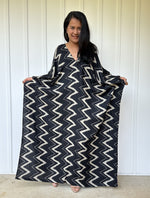 Mala Handworks Luna Chevron Kaftan in Black