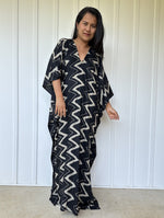 Mala Handworks Luna Chevron Kaftan in Black