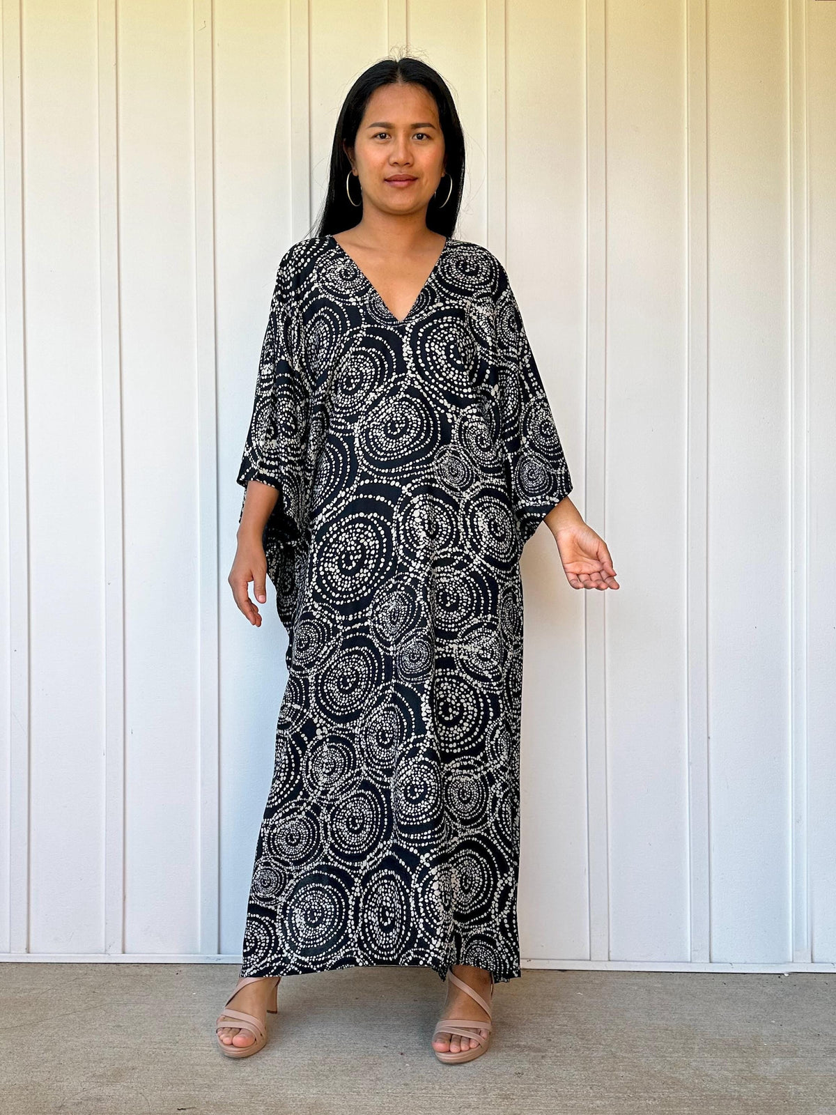 Mala Handworks Luna Halo Kaftan in Black