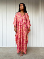 Mala Handworks Luna Splatter Kaftan in Pink and Peach