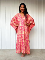 Mala Handworks Luna Splatter Kaftan in Pink and Peach