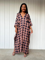 Mala Handworks Luna Coin Dot Kaftan in Navy