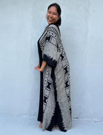 Mala Handworks Luna Glyph Kaftan in Black and Gray