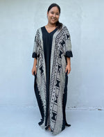 Mala Handworks Luna Glyph Kaftan in Black and Gray