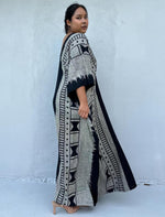 Mala Handworks Luna Glyph Kaftan in Black and Gray