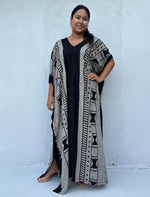 Mala Handworks Luna Glyph Kaftan in Black and Gray
