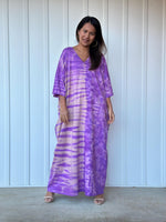 Olivia Purple Tie Dye Kaftan front view