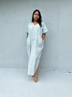 Mala Handworks Daria Hand-Woven Cotton Kaftan in White