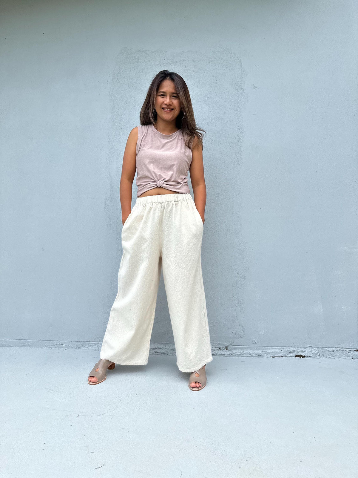 Tala Cream Pants front view