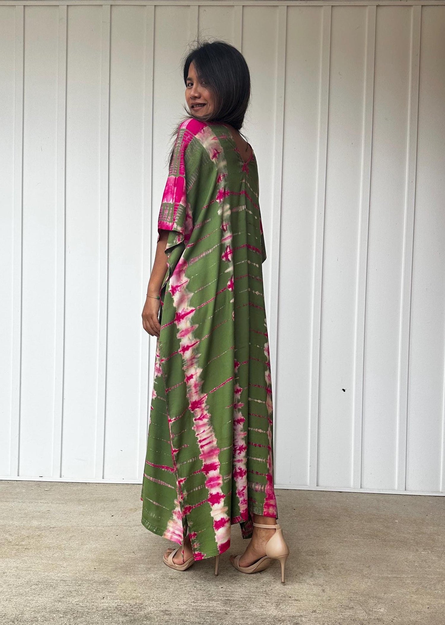 Nora Kaftan in Olive Green Tie Dye