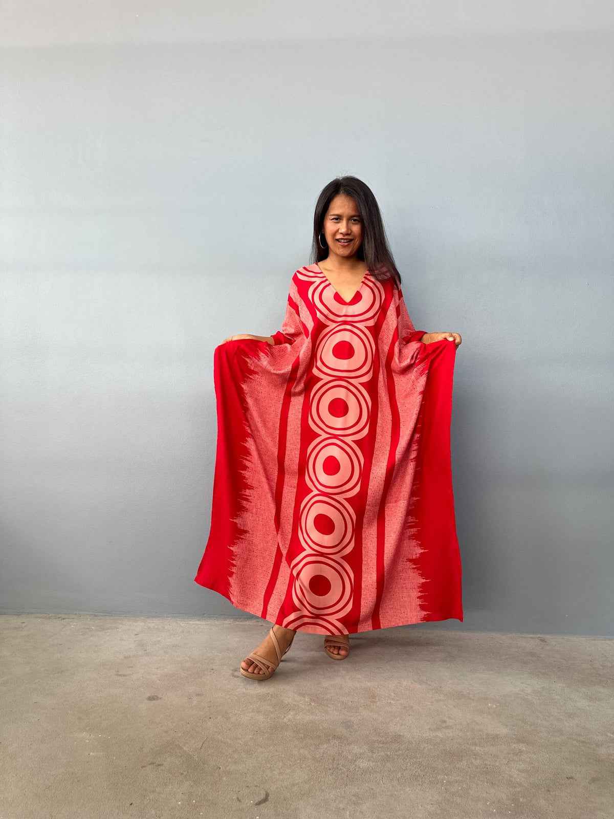 Mala Handworks Luna Echoeye Kaftan in Red