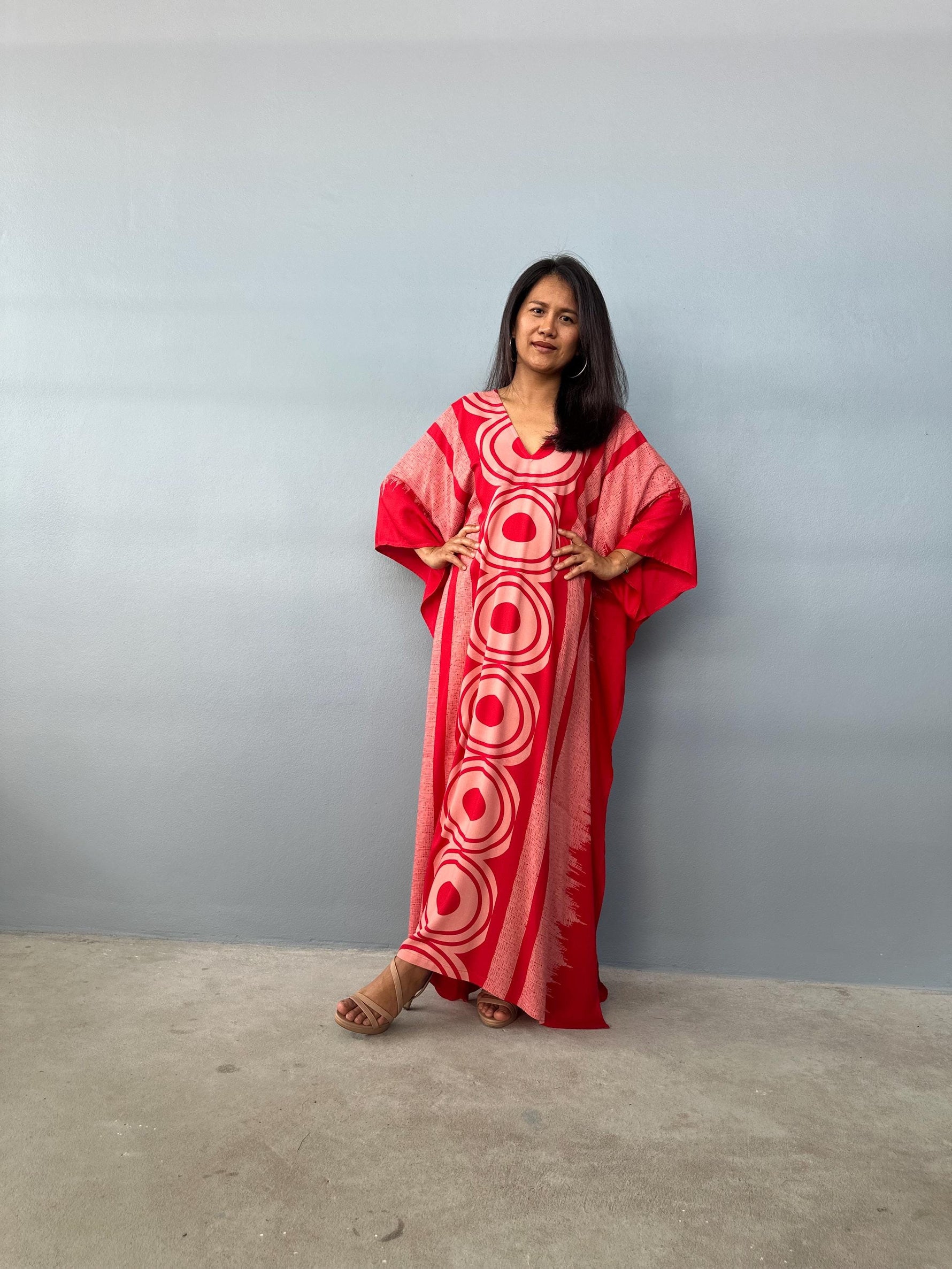Mala Handworks Luna Echoeye Kaftan in Red