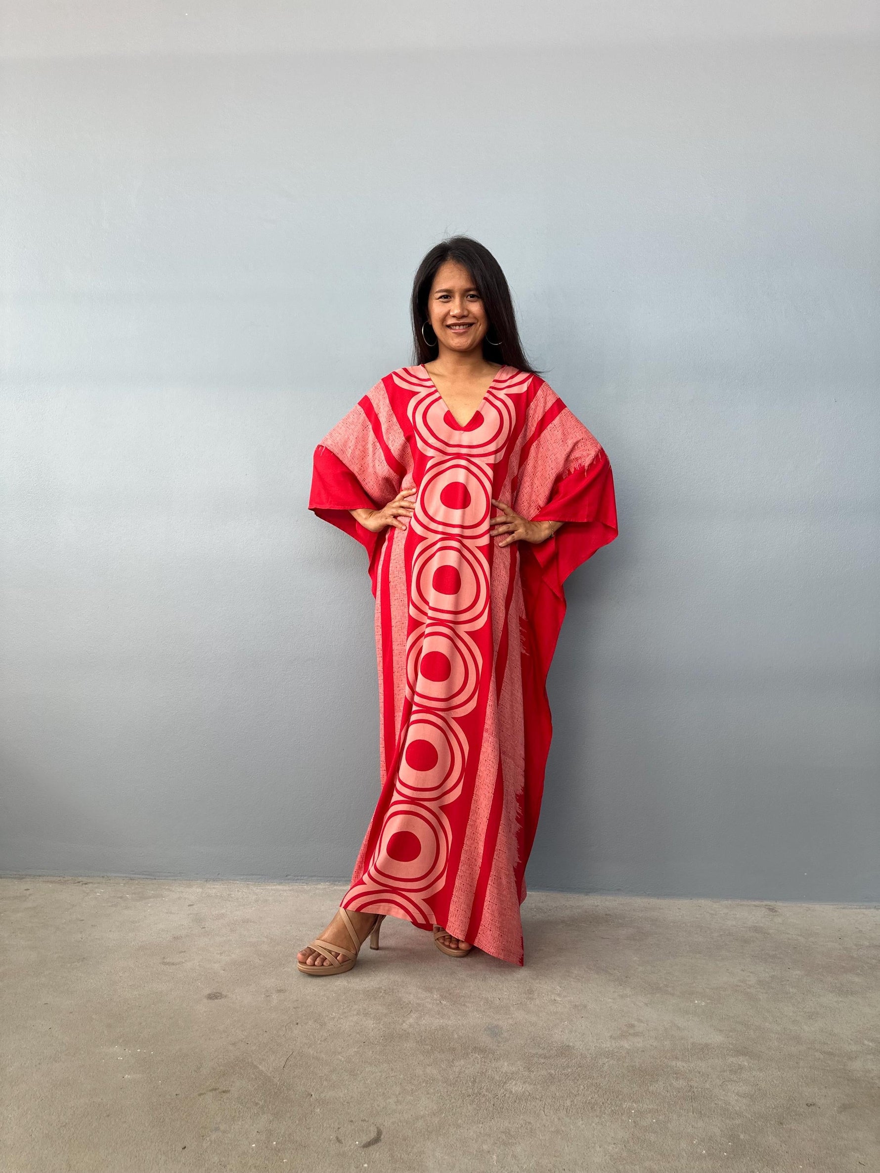 Mala Handworks Luna Echoeye Kaftan in Red