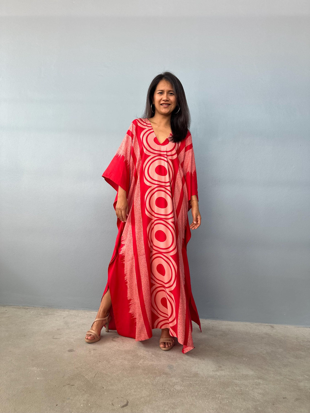 Mala Handworks Luna Echoeye Kaftan in Red