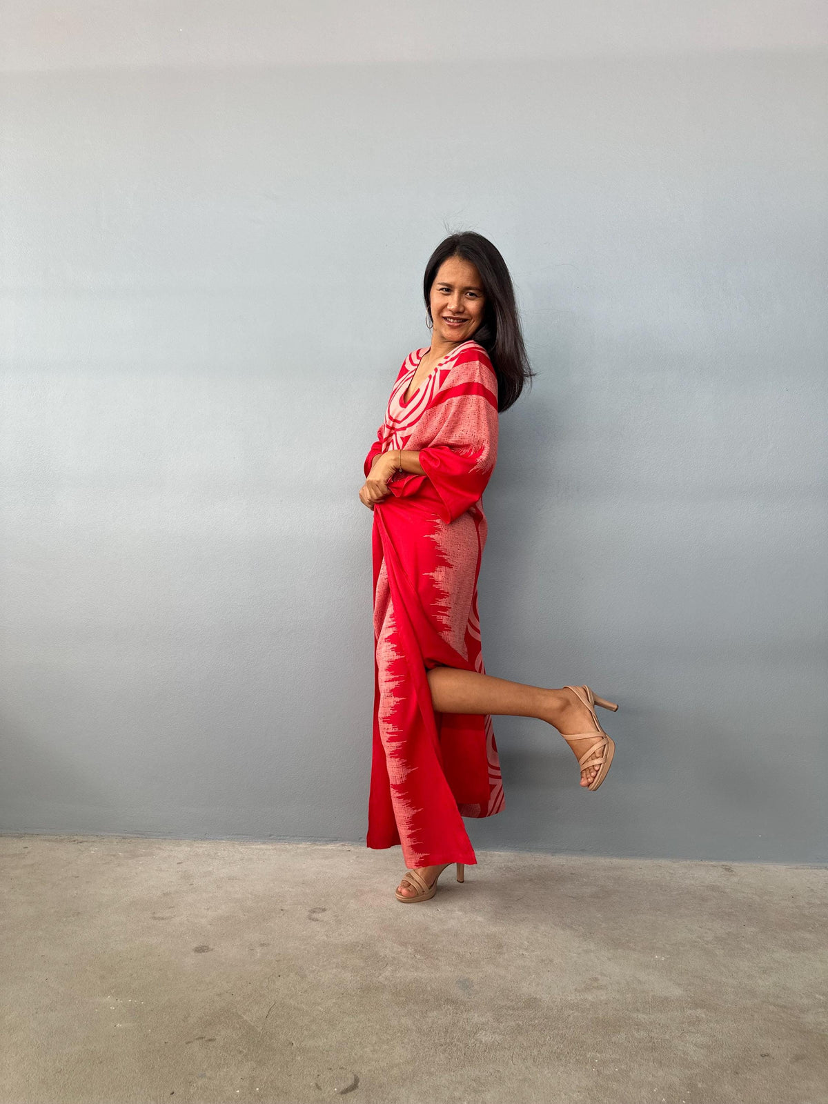 Mala Handworks Luna Echoeye Kaftan in Red