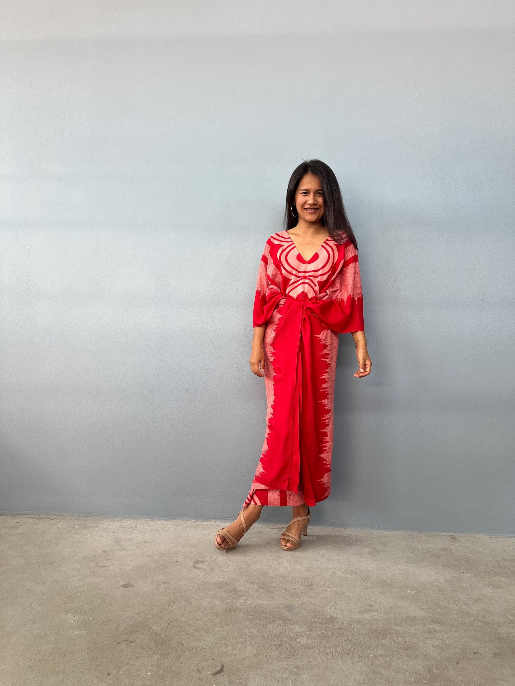 Mala Handworks Luna Echoeye Kaftan in Red