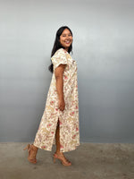 Mala Handworks Callie Petite Cotton Kaftan in Cream Floral