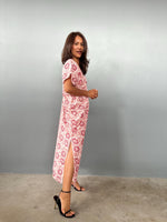 Mala Handworks Callie Petite Cotton Kaftan in Rose Paisley