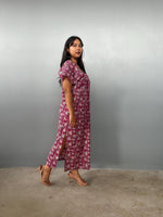 Mala Handworks Callie Petite Cotton Kaftan in Raspberry Paisley