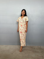 Mala Handworks Callie Petite Cotton Kaftan in Cream Floral