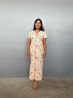 Mala Handworks Callie Petite Cotton Kaftan in Cream Floral