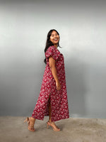Mala Handworks Callie Petite Cotton Kaftan in Merlot Paisley