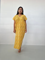 Mala Handworks Callie Petite Cotton Kaftan in Turmeric Paisley