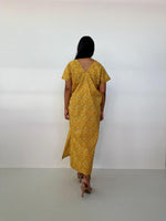 Mala Handworks Callie Petite Cotton Kaftan in Turmeric Paisley
