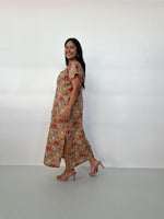 Mala Handworks Callie Petite Cotton Kaftan in Olive Paisley