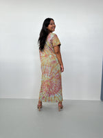 Mala Handworks Alisa Petite Cotton Kaftan in Lilac, Mango & Orange Tie Dye
