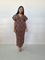 Mala Handworks Callie Petite Cotton Kaftan in Eggplant Paisley