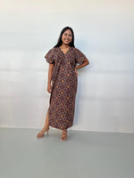 Mala Handworks Callie Petite Cotton Kaftan in Eggplant Paisley