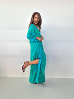 Mala Handworks Mala Kaftan in Teal & Aqua Tie Dye