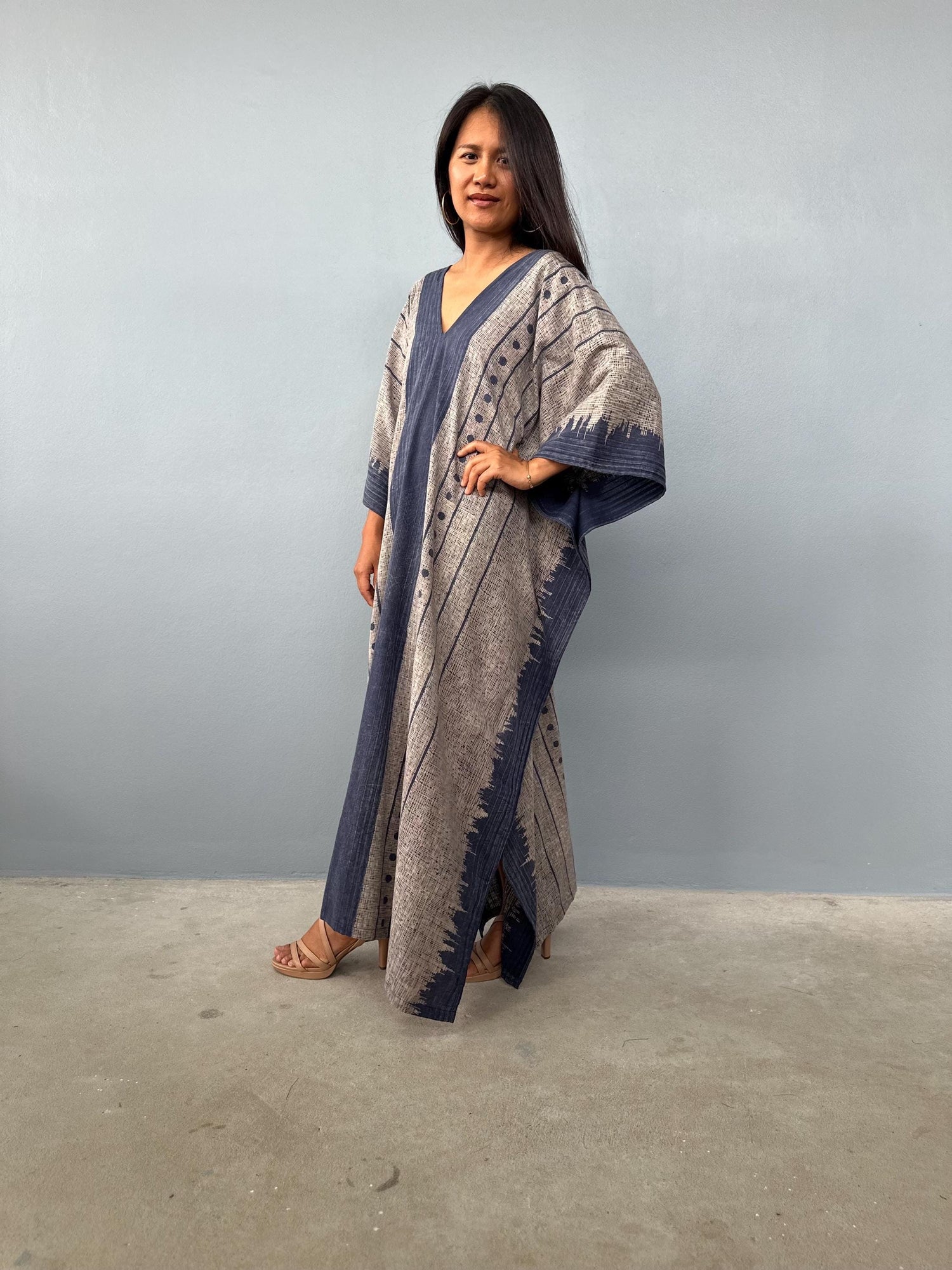 Evelyn Cotton Kaftan in Ecru Glyph